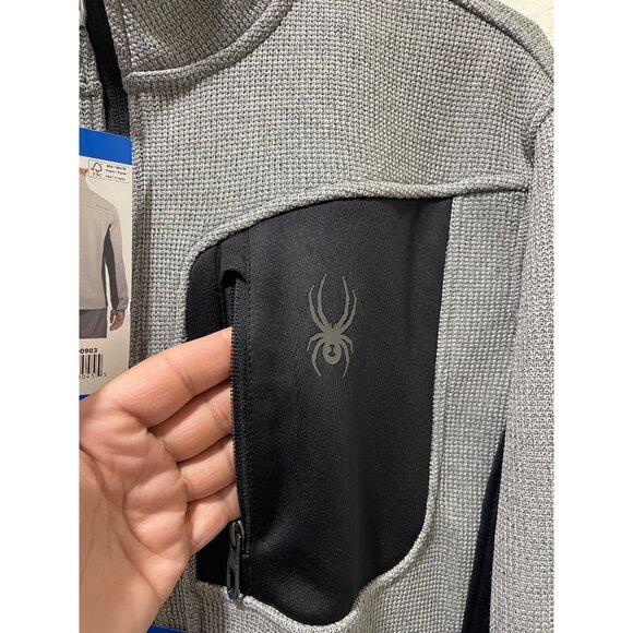 Spyder Men's Relaxed Fit Full Zip Jacket, L, Gray, New - Picture 10 of 13